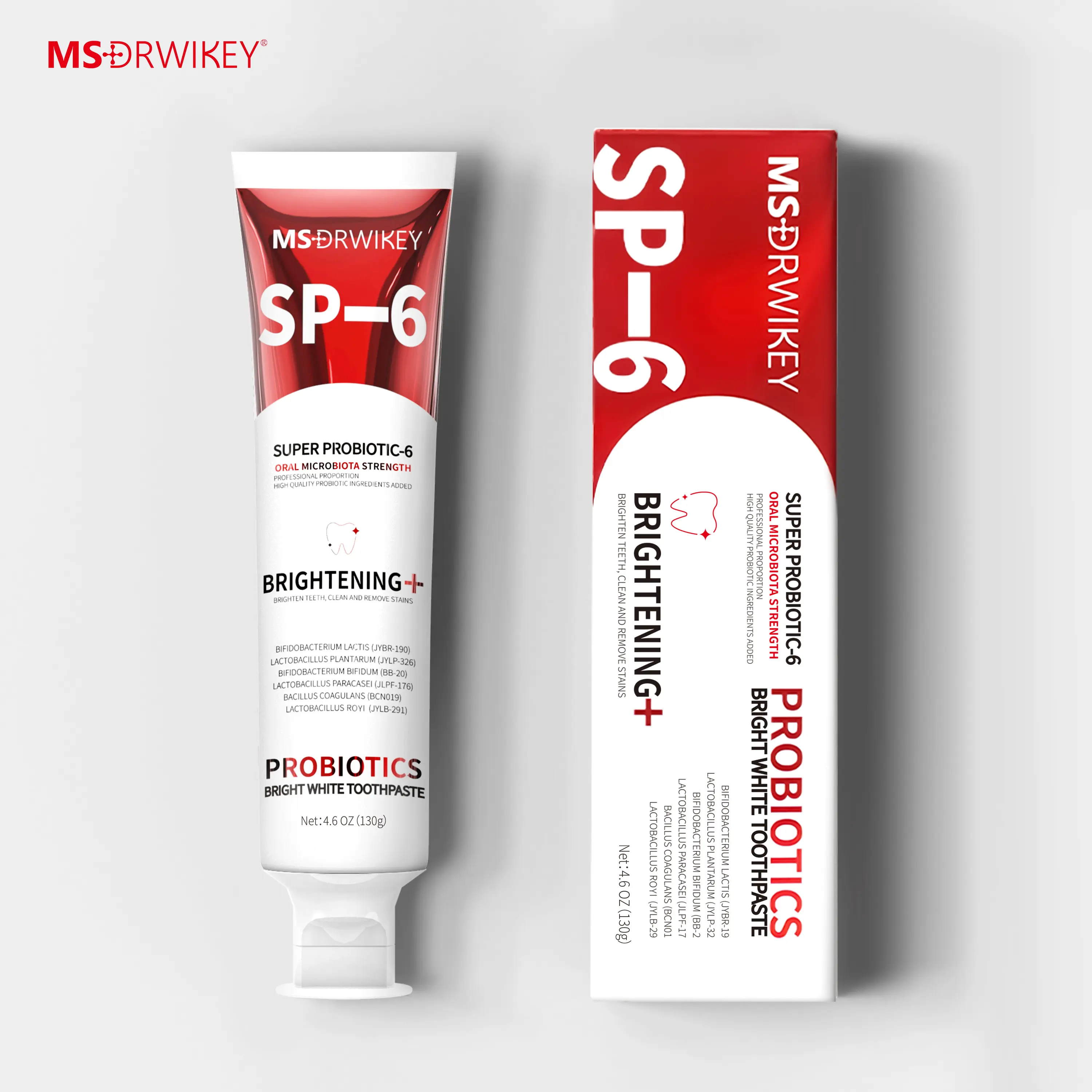 MSDRWIKEY SP-6 Probiotic Toothpaste - Ms-drwikey Oral Care Self Care Products for Gum Health, Oral Repair, 4.59oz Single Item with Breath Fresh Effect
