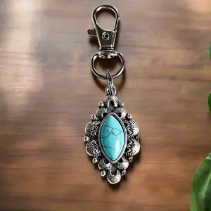 Western Turquoise Zipper Pull Handbag Charm