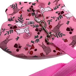 High-Quality Pink Rabbit Harness With Leash - Perfect for Outdoor Adventures petleash dog harness breakaway cat walking dog leash