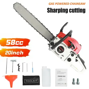 YUCOAP 58cc High Power Heavy Duty Gas Chainsaw - Multifunction, Rust Resistant for Wood Cutting (1 Set)