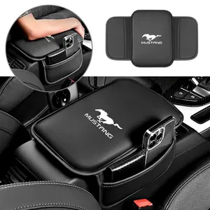 PU Leather Car Center Console Protector Cover Box Mat Cover For Ford Mustang GT 2020 2019 2018 2017 2016 SHELBY Car Console Organizer
