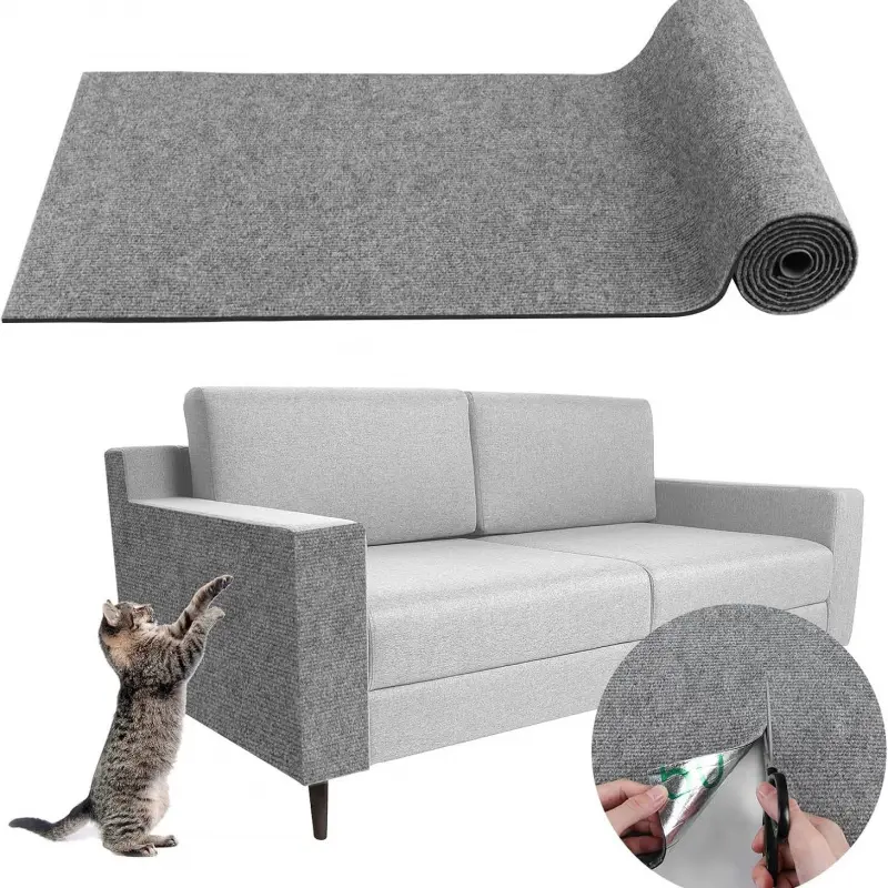 Self adhesive and trimmable cat scratch pad, made of felt material, scratch resistant, customizable in size, protective for furniture, versatile, pet home accessories, Vertical scratcher