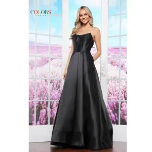 Colors Dress -3478 Strapless Corset Bodice Mikado Ball Gown