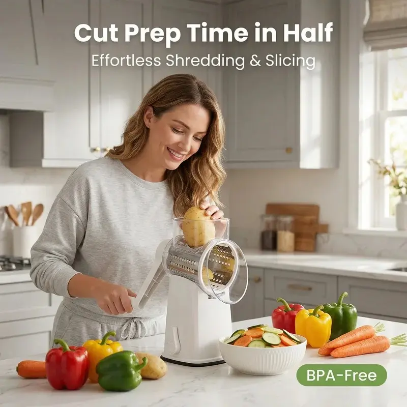 Multifunctional vegetable slicer, hand-crank roller, kitchen grater, slicer, potato slicer, slicing machine