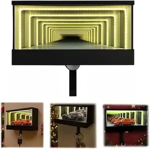 Infinity Garage Keychain Hanger, Keypit Garage Key Holder, Race Car Key Holder Wall Mount with LED, Car Keys Display, Tiny Glowing Garages, Effortless Wall Mount Organizer for Entryway,Christmas gift