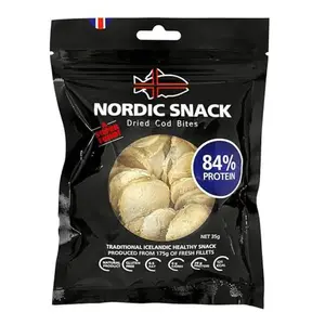 Nordic Catch Freeze Dried Cod Bites - High Protein Crisps Made From Wild-Caught Icelandic Cod Fish - Keto Protein Snacks, High Protein Chips, Healthy Snack with Omega-3s, 35g Resealable Bag - 1 Pack