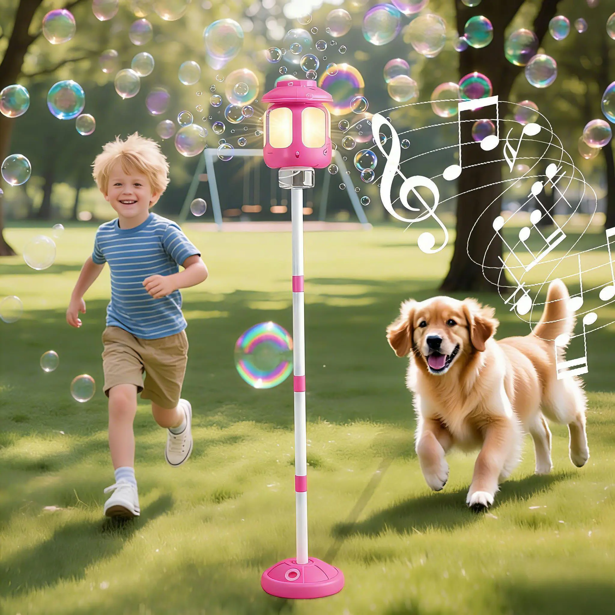 Bubble Machine for Kids Bubble Blower Maker with Lights and Music Automatic Bubble Stand Machine for Parties Birthday Wedding Toddlers Summervibes Outdoor Toys tiktokshopspringglowup summerwins