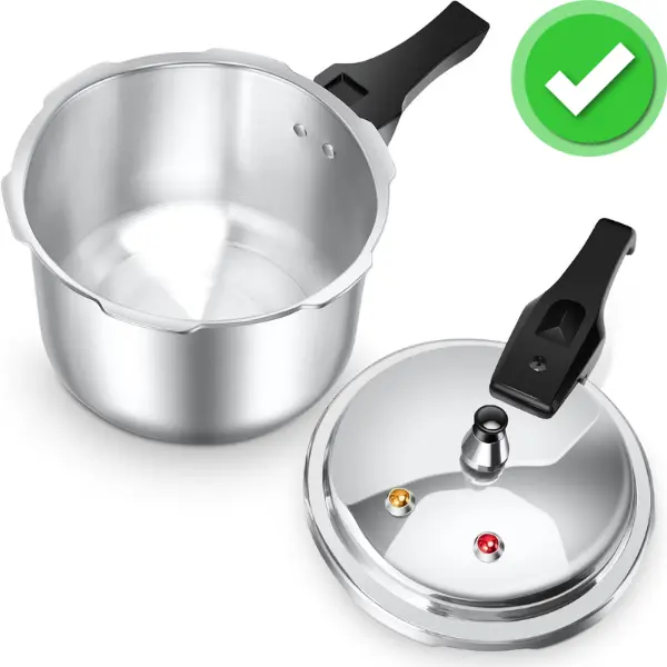 3L Mini Aluminum Pressure Cooker Fast Cooking Pot Gas Stove Safe Compact 3-Liter