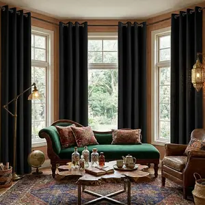 4-Piece Blackout Curtains with Complete Accessories - Block Harsh Morning Sunlight, Reduce Road Noise, Support Peaceful Sleep, Heat Insulation, Temperature Retention, Privacy Protection for Bedrooms and Living Rooms