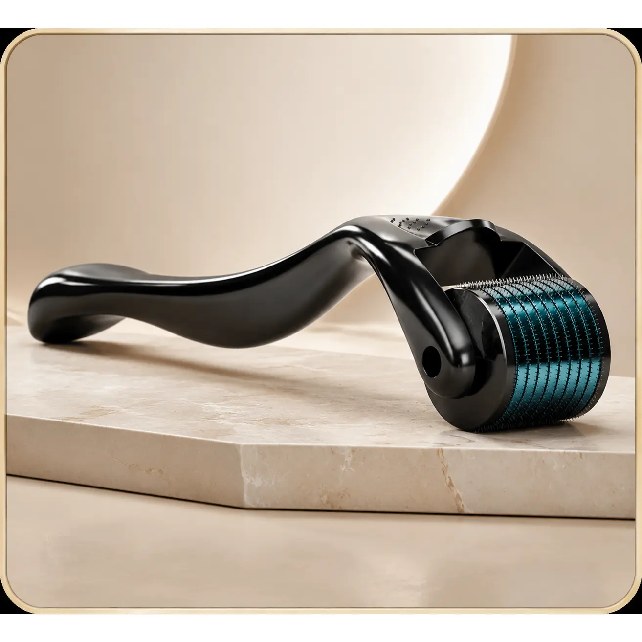 Derma Roller for Car Interior Decoration - 0.25mm Needle Size, Titanium Needles, Lightweight Ergonomic Handle, Controlled Use, Washable Beauty Tool for Daily Care (Black Blue), Safe Needle Size, Absorption Boost