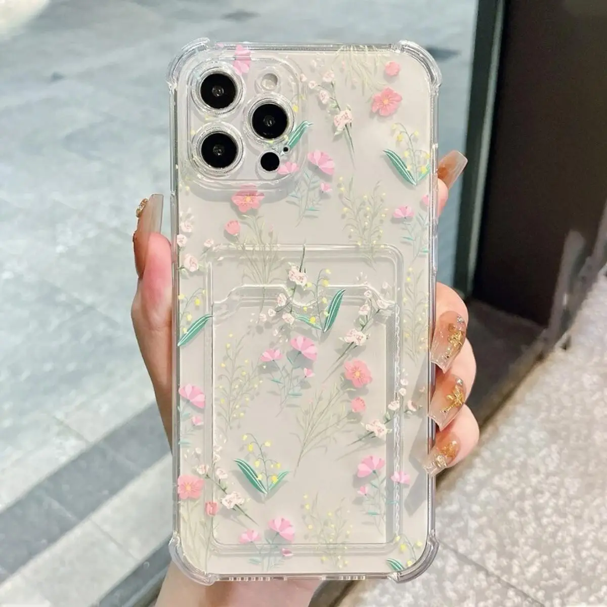 Floral Pattern Phone Case, Cute Decorative Phone Protector Cover, Phone Accessories Compatible With iPhone Series