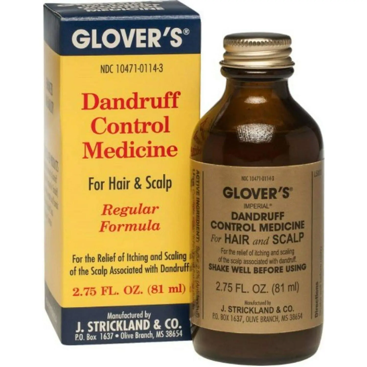 Glovers Dandruff Control Liquid Oil - Regular Formula 2.75oz, Hydrating, Nontoxic, Smooth Scalp Care Treatment for Adults with Damaged Hair Repair Blend (Camellia Oil, Moneoi, Dragonfruit Extracts), Repairing, Moisturizing, Masque Camellia Oil