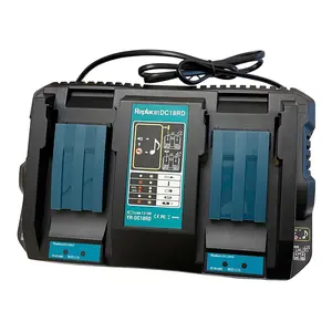 18V DC18RD Dual Ports Battery Charger for Makita 14.4V-18V LXT Lithium-Ion Battery BL1415 BL1430 BL1830 BL1840 BL1850 BL1850B BL1860B BL1860 BL1815