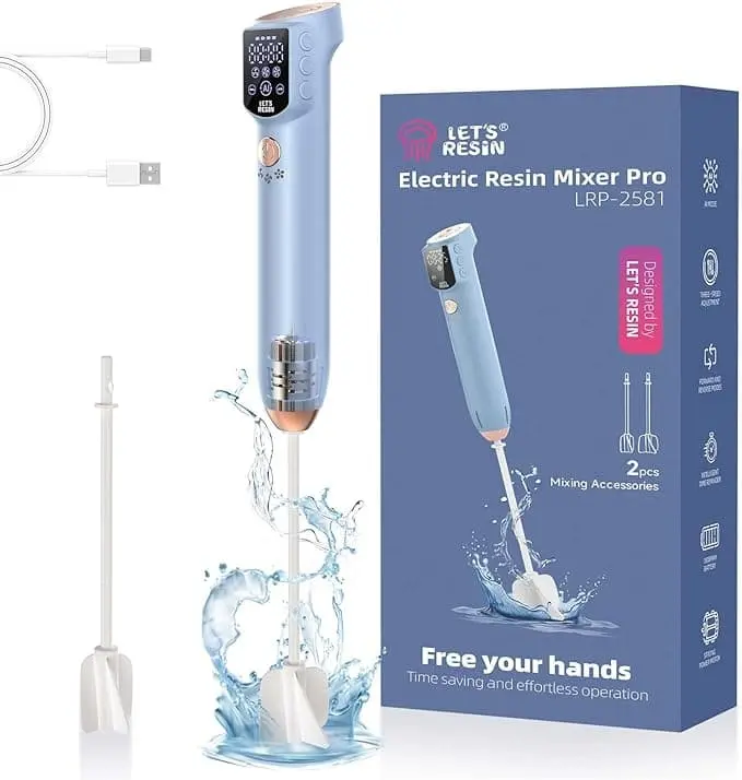 Upgraded Resin Mixer Master,3 Speeds Control Epoxy Mixer with AI Mode&HD Large Screen,Intelligent Resin Mixer Electric and Stand for Epoxy Resin,Resin Molds, Soap Making - Let's Resin