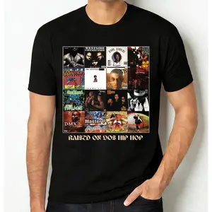 🖤 🎤 🎶 100% Cotton Unisex Fashion "Raised on 90s Hip Hop" Softstyle T-Shirt, Vintage Graphic Tee Deal Gift for Hip Hop Music Lovers