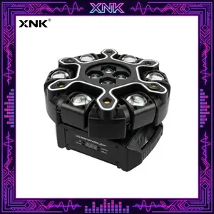 XNK Mother’s Day 200W Moving Head DJ Light –12 Arms RGBW LED, 4‑in‑1 Bee Eye Effect, Red/Green Laser Starry Sky, White & Amber Strobe, DMX‑512 & Party Remote for Club/Bar/DJ