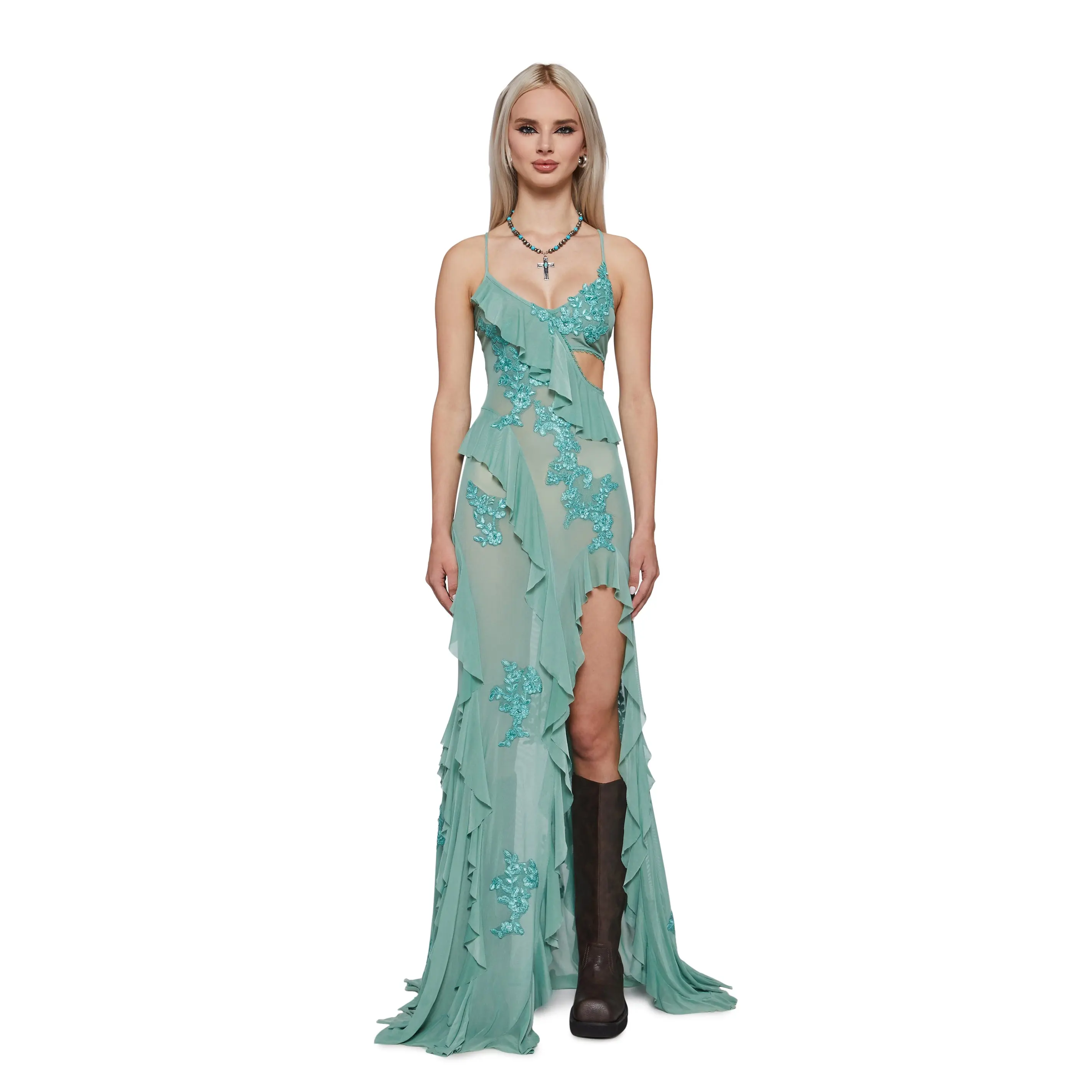 Rebel Mon Amour Maxi Dress - Aqua Rebel Mon Amour Maxi Dress - Aqua