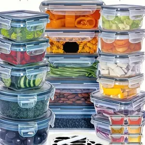 GHQ 24-Piece  (12 Boxes + 12 Lids) With Lid-Sealed Food Storage Containers - Kitchen Storage Boxes, Transparent Meal Preparation Containers, Suitable For Leftovers, Refrigerators, And Food Cabinets