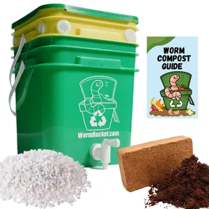 Worm Bucket Indoor Worm Composter Kit for Making Worm Castings and Worm Tea