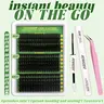 HOHADBR Fluffy Wispy Puff Lash Clusters Kit - Cosmetic False Eyelashes Clusters, 60D+80D+100D Thick Volume Individual Lashes (10-18mm, D Curl) with Bond, Seal & Tweezers for DIY Self-Application, Cosmetic Eyelashes,familyfun