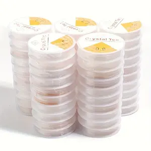 10pcs Transparent Crystal Elastic Thread Handmade Round Cord For Making Bracelet - DIY Beaded Essential Accessories