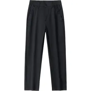 Elite Men’s Summer Lightweight Outdoor Ice‑Cool Cotton Straight‑Leg Casual Pants — Business‑Style Loose Drapey Solid Color Versatile Simple Retro Everyday Semi‑Elastic Waist Breathable Tapered Cut fathersdaygift