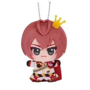 Anime Red Hair King Chibi Plush Keychain, Soft Cute Character Stuffed Doll Pendant, Collectible Plushie Bag Charm Gift for Fans & Kids