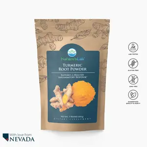 Turmeric Root Powder – 1 lb Bag, Rich in Curcumin, Pure Turmeric Supplement for Antioxidant, Joint & Immune Support, Non-GMO, Vegan Friendly