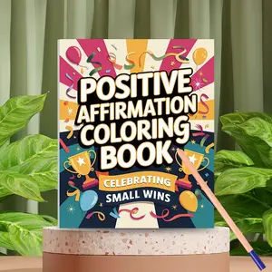 1pc Positive Affirmation Coloring Book, 20 Pages with Cute Comics and Inspirational Quotes, Stress Relief Gift, No Pen Included