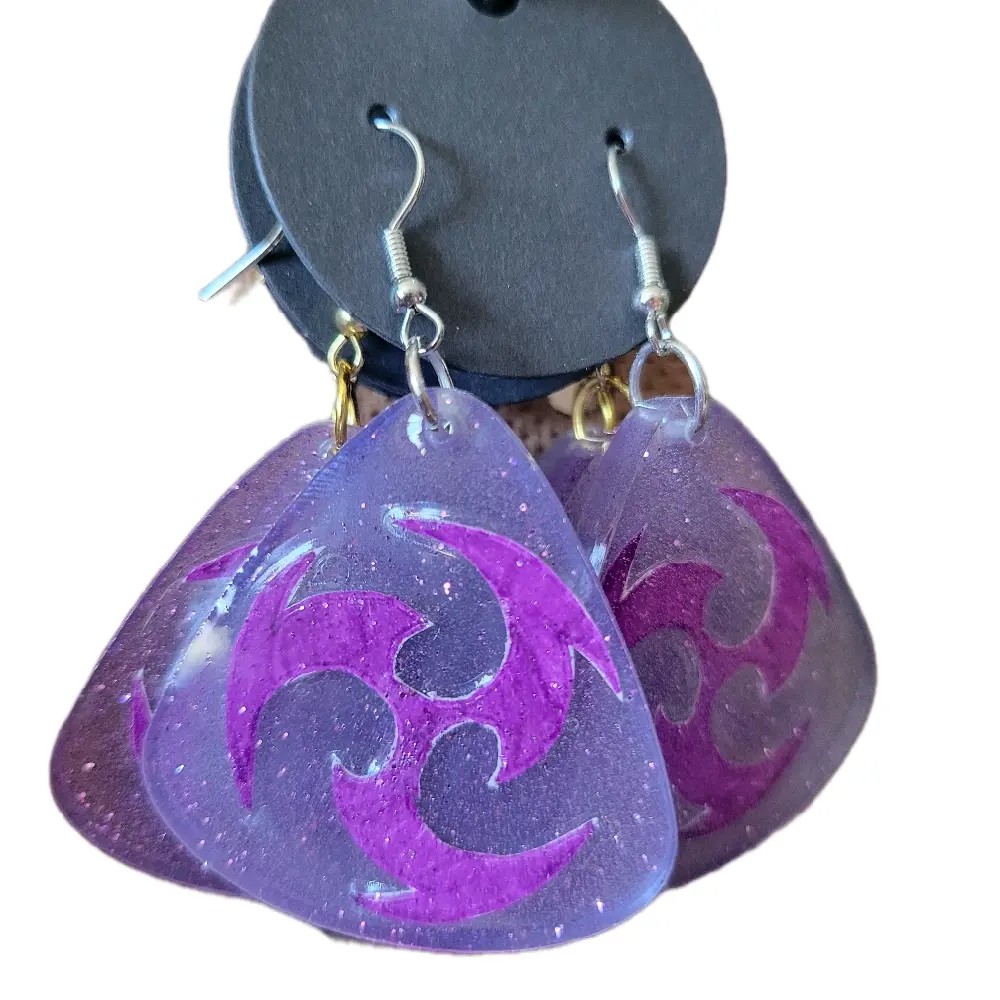 From the Art Genshin Impact Electro Element Hook Earrings