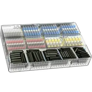 Heat Shrink Solder Seal Wire Connector Kit, Heat Shrink Connectors, Waterproof Solder Sealed Electrical Connector, Suitable for Automotive and Marine Wiring with Solder Rings and Hot Melt Tubes