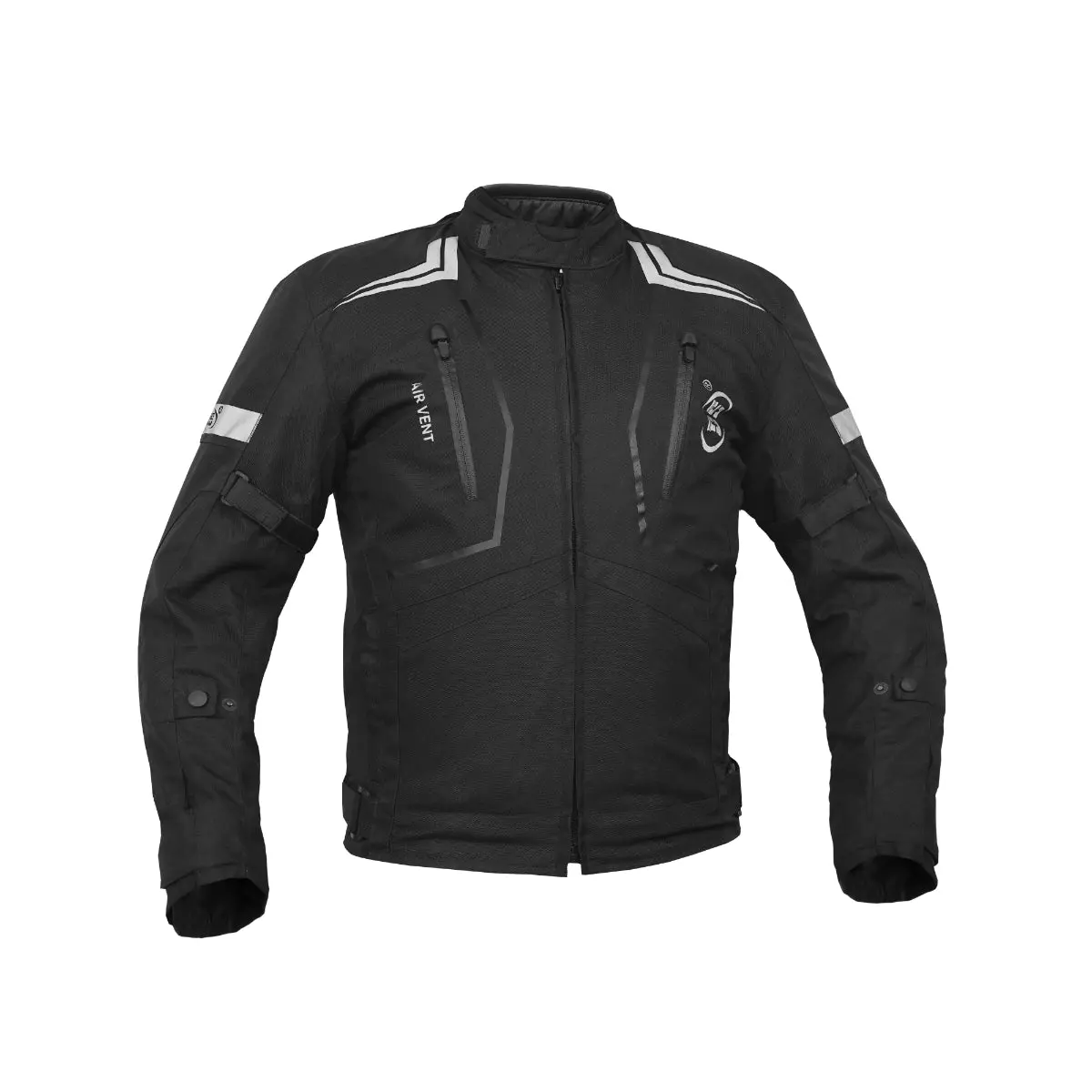 DANIEL SMART RoadWorn Men's Heavy-Duty Adjustable Textile Motorcycle Jacket - 600D Polyester, 360° Reflective Accents, Daily Road Use Sports Outerwear, Durable, Front And Back Venting System, Insulated, Padded Kidney Belt, Reinforced Shoulder Support, Sma