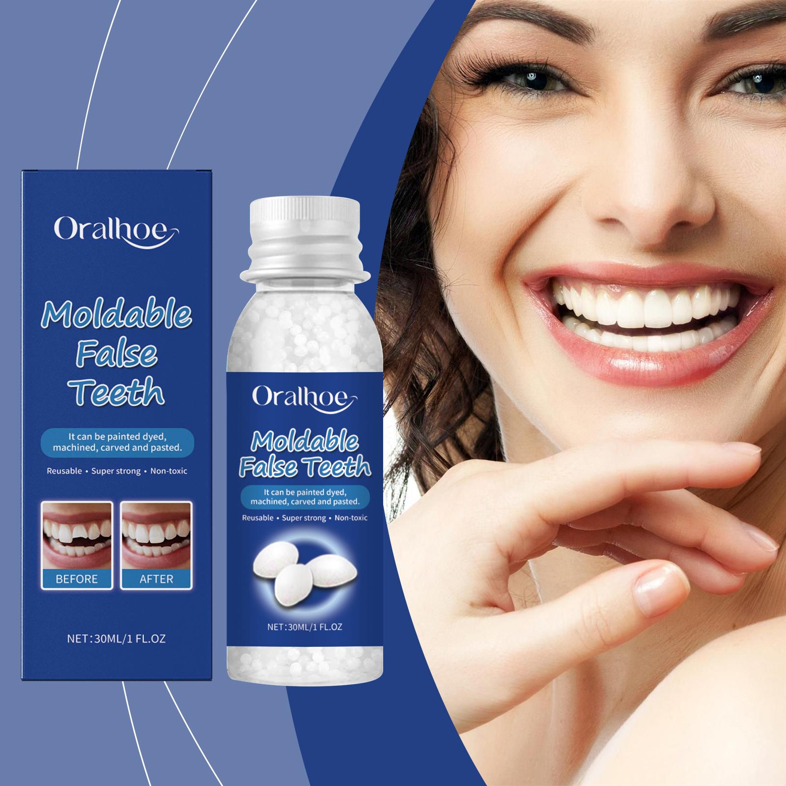 Solid Tooth Gel, Temporary Tooth Repair, Filling Cavities, Tooth Gap Filler, Denture Repair, Cosmetic Dental Glue