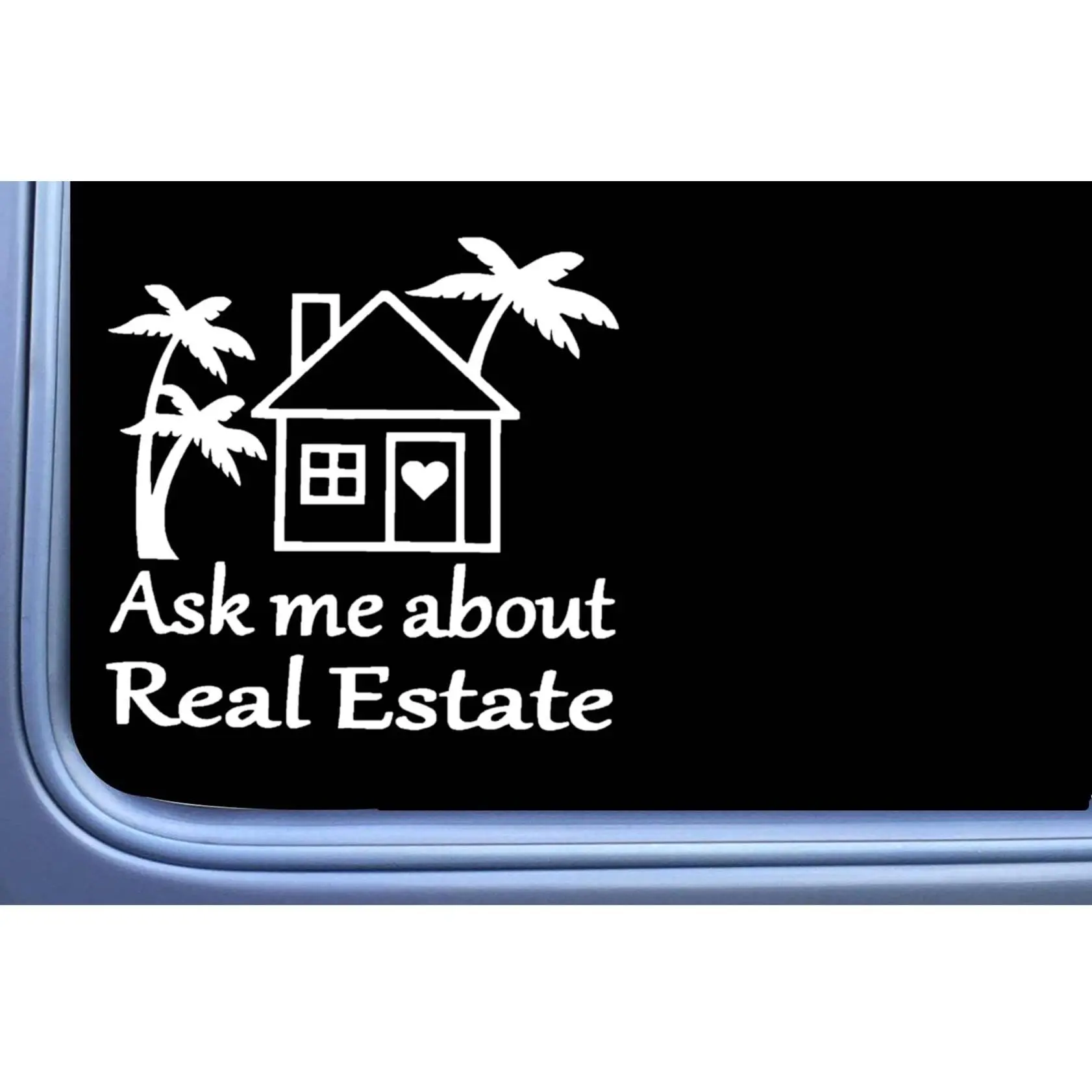 Ask Me About Real Estate Sticker OS 448 6" Decal agent sales house key closing