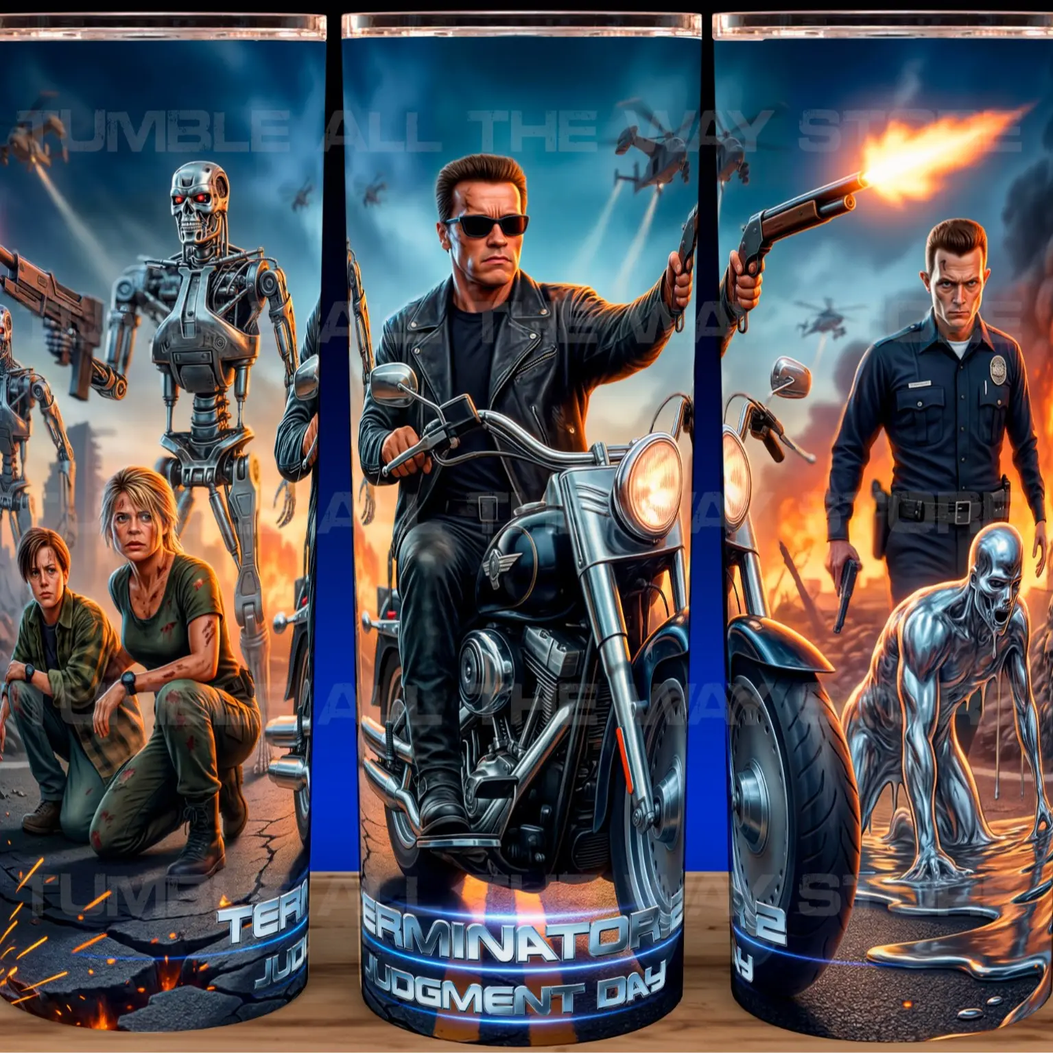 20oz Novelty The Terminator 2 Action Movie Stainless Steel Tumbler Mug - Modern, Heat-Resistant, Leak-Proof, Eco-Friendly, Durable, Portable Drinkware for Nostalgic Events Enthusiasts with Slide Closure Lid, Reusable Straw, Handmade Kitchenware