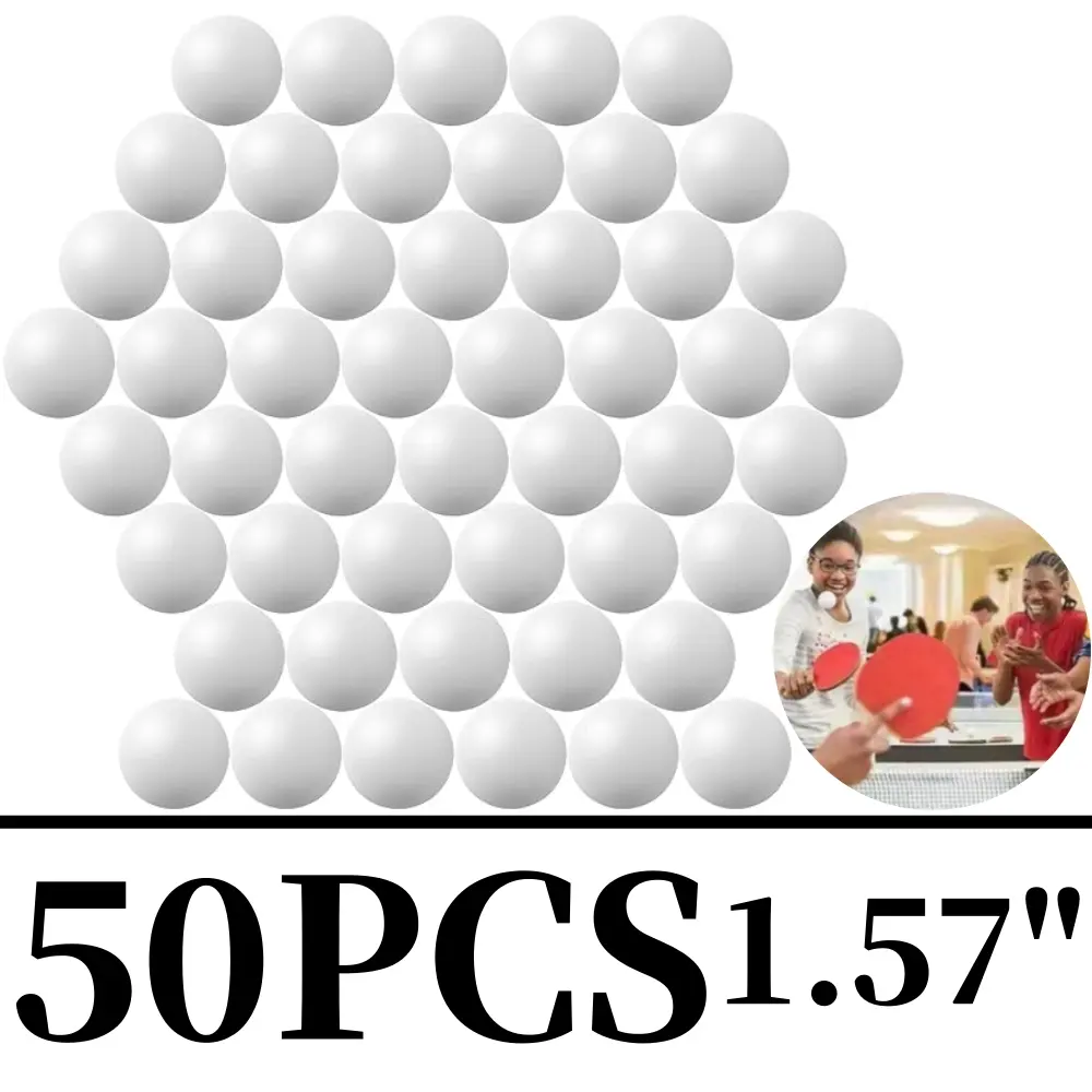 50 Pack 40MM Ping Pong Balls, Assorted Colored Plastic Balls - No Outdoor Friendly Option for Beer Pong, Arts and Crafts