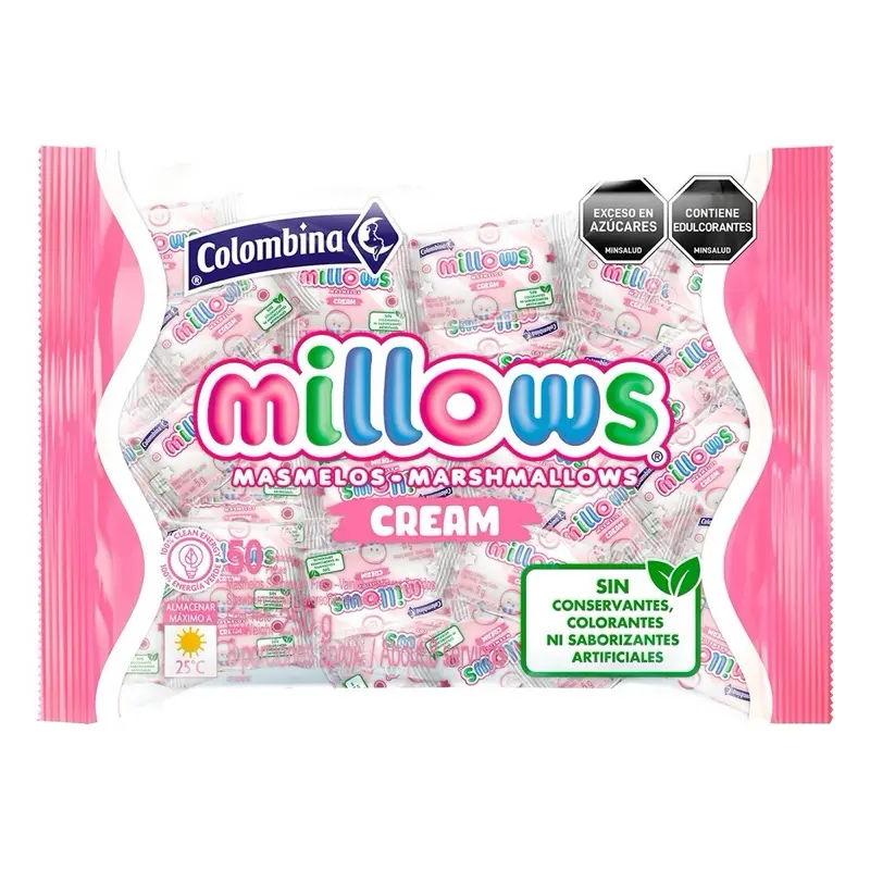 Colombina Millows Cream 50 Individually Wrapped Marshmallows