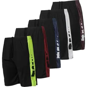 5-Pack Youth Dry-Fit Active Athletic Basketball Gym Shorts with Pockets Boys & Girls