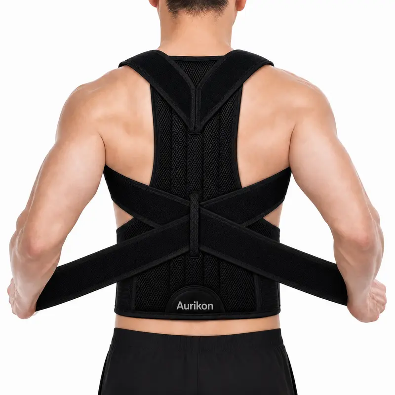 Lightweight Posture Corrector Back Brace - Adjustable, Comfortable Back Support Strap, Anti Hunchback Back Straightener for Office, Home & Study, Unisex Daily Sitting or Standing Use
