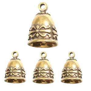 4pcs Small Bell Retro Brass Hanging Bell Home Decorations Crafts Key Chain Pendant, Bedroom Decor, Hanging Wall Art, Living Room Decor, Room Decor, Wall Decor, Solid Metal Decor