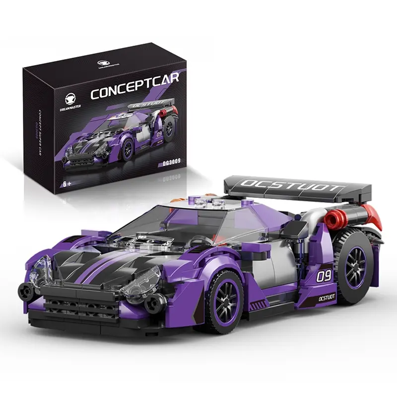 389pcs City Sports Racing Car Model Creative Assembly Set, Vehicle Building Blocks Buildable Blocks Kit Small-Particle Brick Toys Diy Building Model Concept Car Desktop Ornament, Ideal Gifts for Adults & Kids, Building Sets