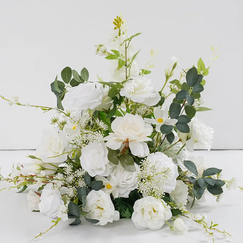 S-A8212 2pcs/Set Romantic Silk Flower Rose Hydrangea Floral Ball Table Centerpieces, Love-Themed Wedding Event Home Festive Decor