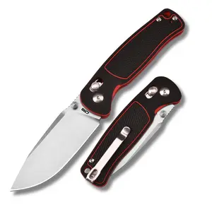 CJRB Shale Folding Pocket Knife, 3.15'' AR-RPM9 Steel Black PVD Blade Dual-tone G10 Handle Folding Knife with Clip, EDC Knife for Men Women, Sharp Camping Hiking Survival Knives