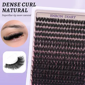 100D Lash Clusters 280pcs tufted 0.07mm D curl 8-16mm blend naturally thick and dense. 3D Russian curly eyelashes create a stunning eye makeup. Fluffy, creating a stunning makeup look Volume Lash Clusters Cosmetic False Lashes