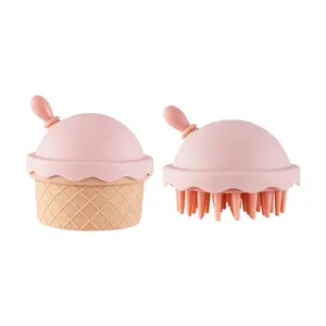 Ice Cream Shape Hair Brush with Soft and Rough Bristles, Suitable for Dry and Wet Hair, Helps Relieve Itching, Provides Massage During Bathing