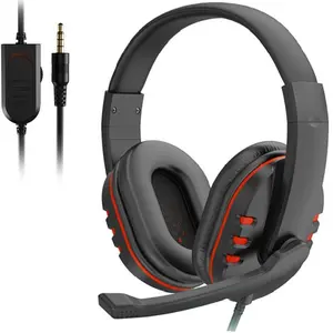 Headphones 3.5mm Headphone Jack Wired Gaming Headset Earphones Music For PS4 Play Station 4 Game PC Chat Computer With Microphone