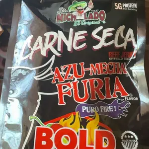 Sr. Michelado Carne Seca - Crunchy Beef Jerky - Azu Mecha Furia BOLD 2.5oz