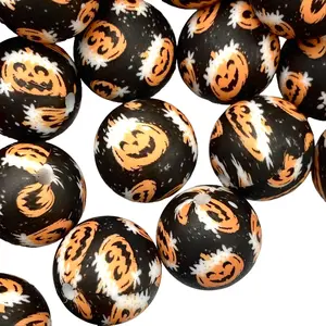 I'm Hollow Inside Printed Silicone Beads - 15mm Beading Craft Supplies DIY Pumpkin Halloween Beaded Jewelry