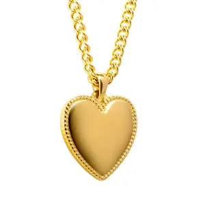 Lover Lockett Necklace - 18K Gold & 316L Stainless Steel Daily Wear Heart Pendant Chain - Water & Sweat Resistant Jewelry