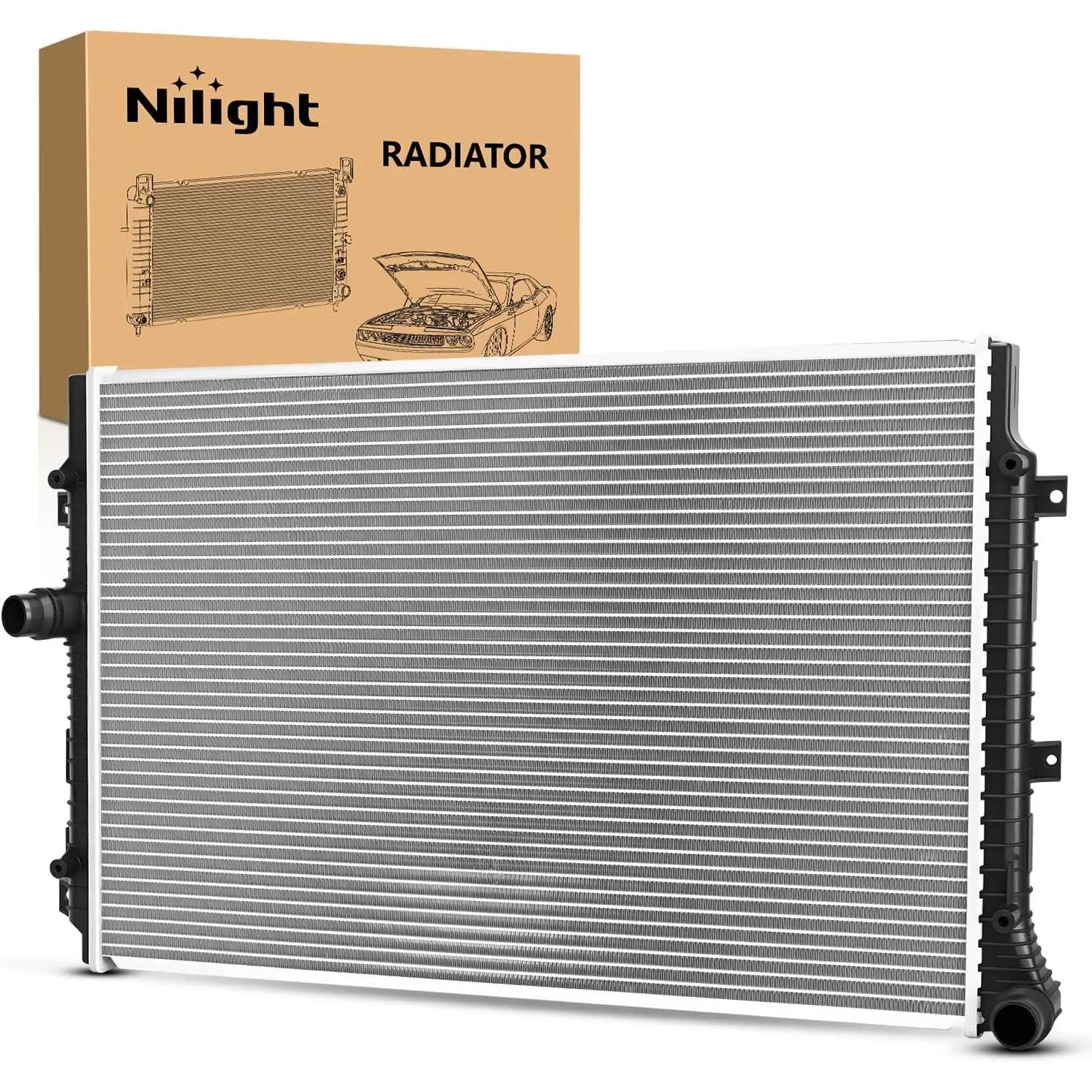 Nilight 1x New Complete Radiator, 123% Leak Tested Engine Cooling Complete Unit, Replacement Parts for Volkswagen Jetta 2013 to 2018, Beetle 2014 to 2017, Passat 2018 to 2019 L4 1.8L 2.0L, Replace# 5C0121251H, Automotive, Auto Parts Accessories, Aluminum